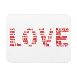 Kärlek är 1 Corinthians 13:4-8 Bible verse Magnet