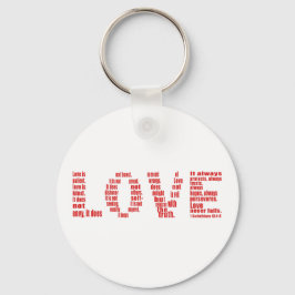 Kärlek är 1 Corinthians 13:4-8 Bible verse Nyckelring