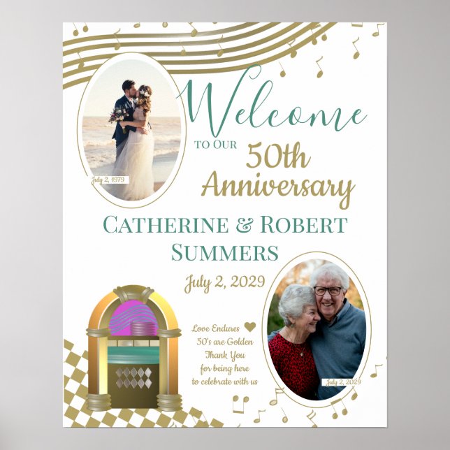 Kärlek är 50-årsjubiléet av Golden Välkomna med fo Poster (Framsidan)