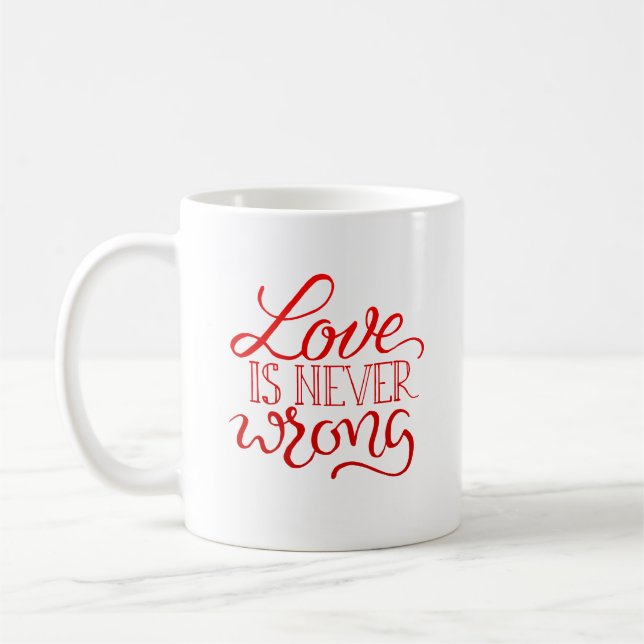 kärlek är aldrig fel kaffemugg (Vänster)