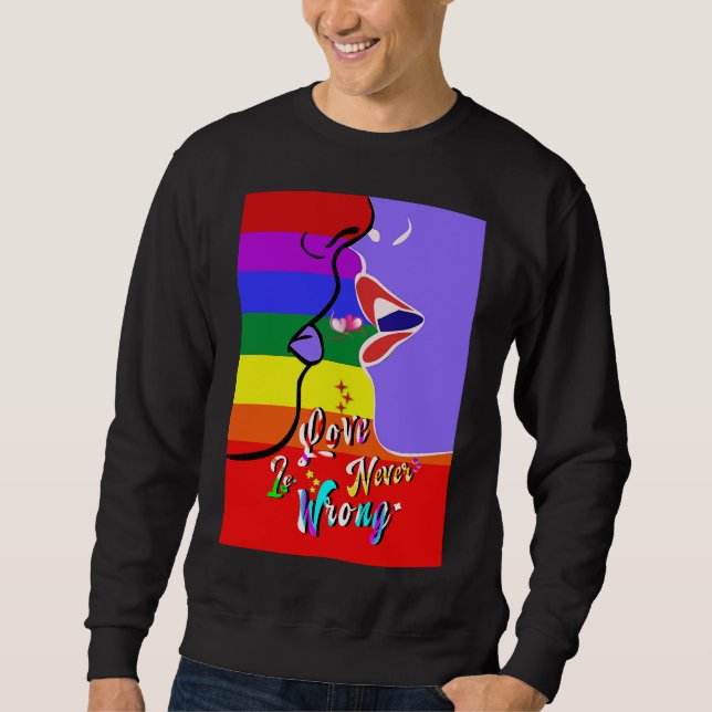 Kärlek är aldrig fel pride lång ärmad tröja (Framsida)