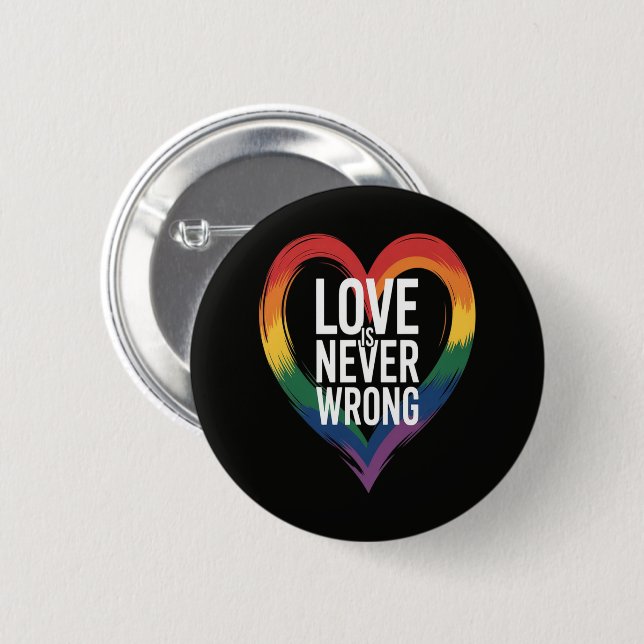 Kärlek är aldrig fel Pride Month LGBT Knapp (Framsida & baksida)