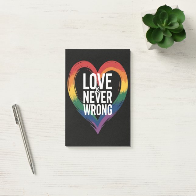 Kärlek är aldrig fel Pride Month LGBT Post-it Block (Kontor)