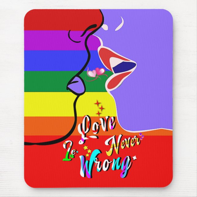 Kärlek är aldrig fel pride musmatta (Framsidan)
