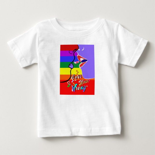 Kärlek är aldrig fel pride t shirt (Framsida)