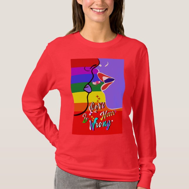 Kärlek är aldrig fel pride t shirt (Framsida)