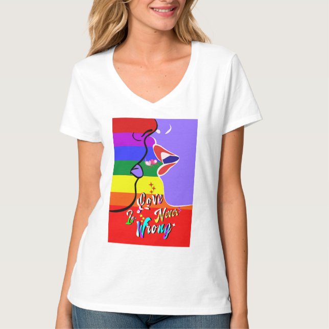 Kärlek är aldrig fel pride t shirt (Framsida)