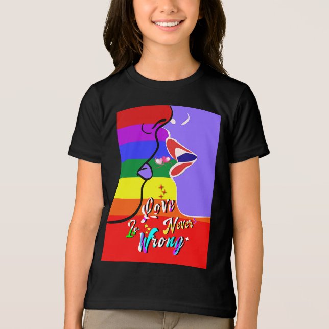 Kärlek är aldrig fel pride t shirt (Framsida)