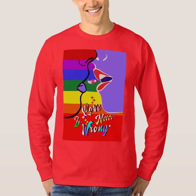 Kärlek är aldrig fel pride t shirt (Framsida)