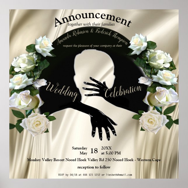 Kärlek är All där finns Bröllop-meddelanden Poster (Framsidan)