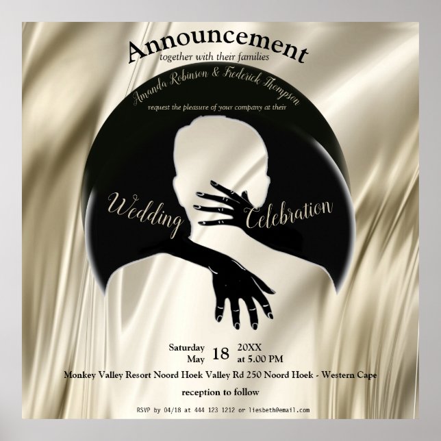 Kärlek är All där finns Bröllop-meddelanden Poster (Framsidan)