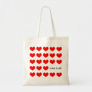 Kärlek är All Heart Mönster Tote Bag Tygkasse