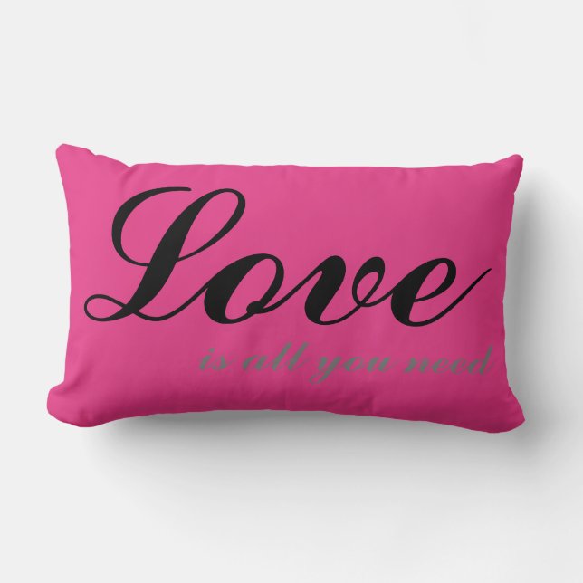 Kärlek är allt du behöver Cushion Blushing Rosa Lumbarkudde (Framsida)