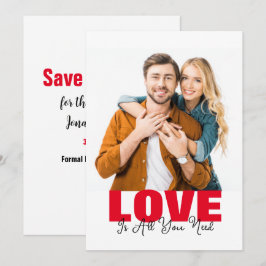 Kärlek är allt du behöver för att spara datumkorte datumet