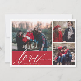 KÄRLEK är allt du behöver för julfotkortet Helgdag Julkort