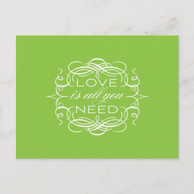Kärlek är allt du behöver för vykort (Framsida)