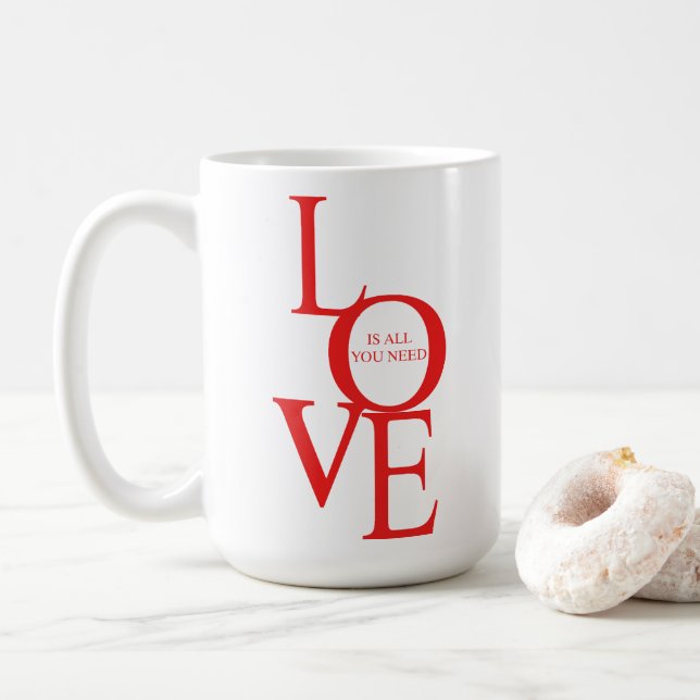 Kärlek är allt du behöver kaffemugg (Med munk)