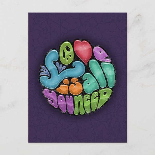 Kärlek är allt du behöver -rnd vykort (Framsida)