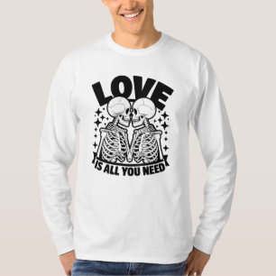 Kärlek är allt du behöver Skeletons Romantic T Shirt
