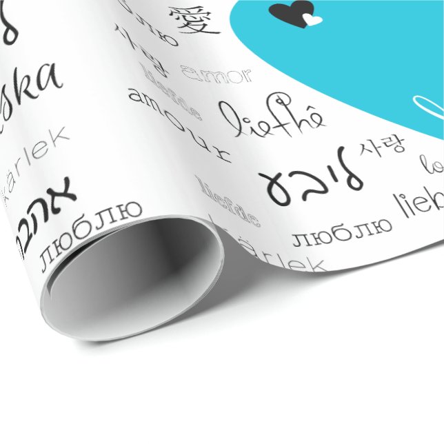 Kärlek är allt runt presentpapper (Rullad Hörn)