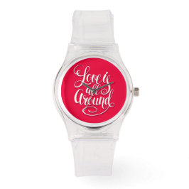 Kärlek är allt runt Rosa för skriptbokstäver Armbandsur