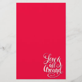 Kärlek är allt runt Rosa för skriptbokstäver Brevpapper