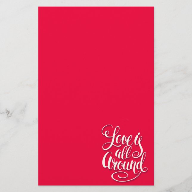 Kärlek är allt runt Rosa för skriptbokstäver Brevpapper (Framsida)