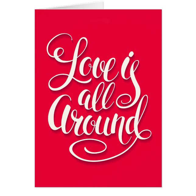 Kärlek är allt runt Rosa för skriptbokstäver OBS Kort (Framsidan)