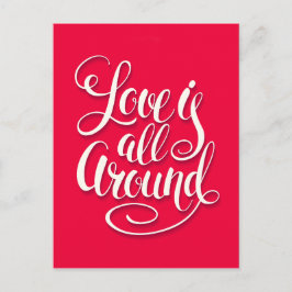 Kärlek är allt runt Rosa för skriptbokstäver Vykort