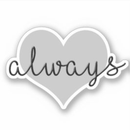 kärlek är alltid ett modernt, svart, vitt hjärta klistermärken