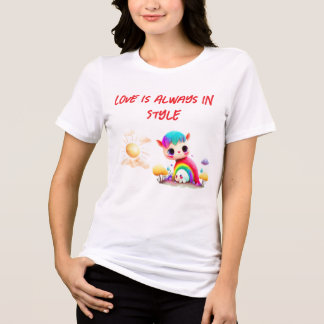 Kärlek är alltid i Stil! Alla hjärtans dag design T Shirt