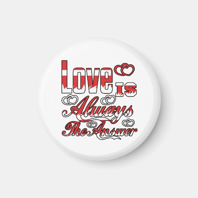 KÄRLEK ÄR ALLTID KNAPPEN SVARSFÄLT MAGNET (Framsidan)