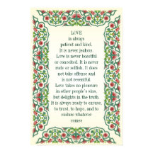 Kärlek är alltid tålmodigt och vänligt. Det är ald