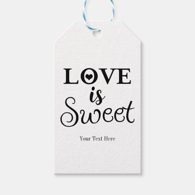 Kärlek är Anpassningsbar för Sweet Black & White B Presentetikett (Framsidan)