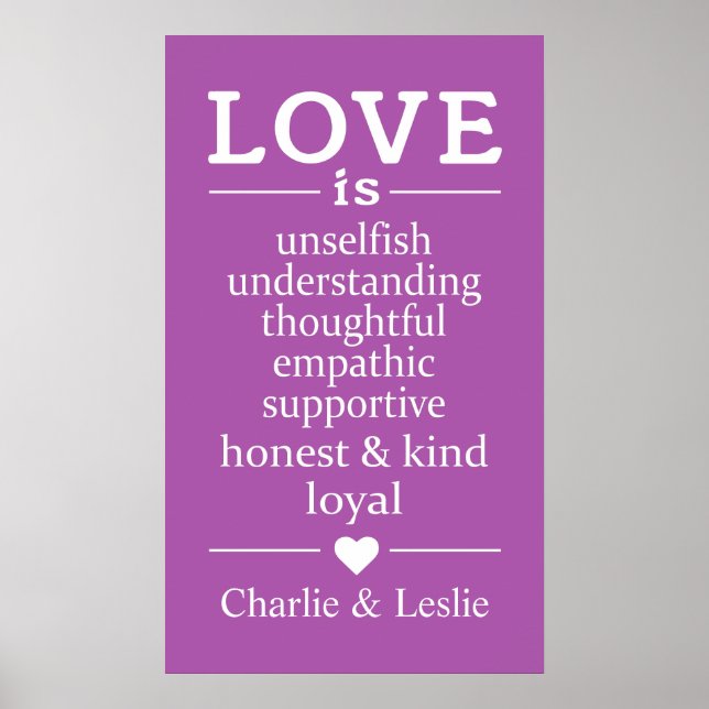 Kärlek är ... användarnamn och färg poster (Framsidan)