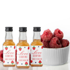Kärlek är bärigt sött fruktbröllopsdusch spritflaskor etikett