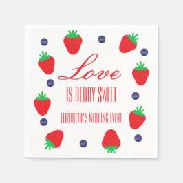 Kärlek är bärigt sött fruktbröllopsfest pappersservett