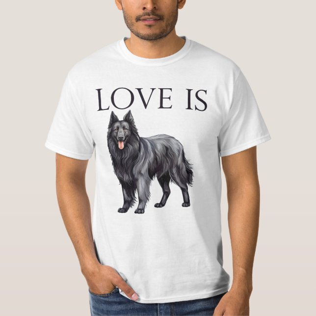 Kärlek är belgiskt fårhund t shirt (Framsida)