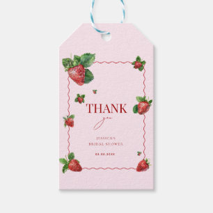 Kärlek är Berry Söt Rosa Jordgubbs Bröllopsdusch Presentetikett