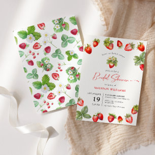 Kärlek är berry Sweet Möhippa Strawberry Inbjudningar
