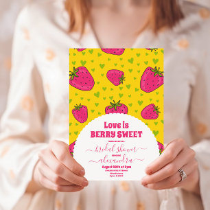 Kärlek är berry Sweet Möhippa Strawberry Inbjudningar