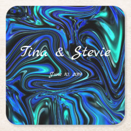 Kärlek är blått underlägg papper kvadrat