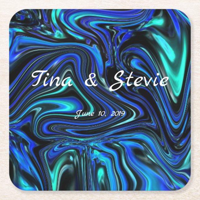 Kärlek är blått underlägg papper kvadrat (Framsidan)