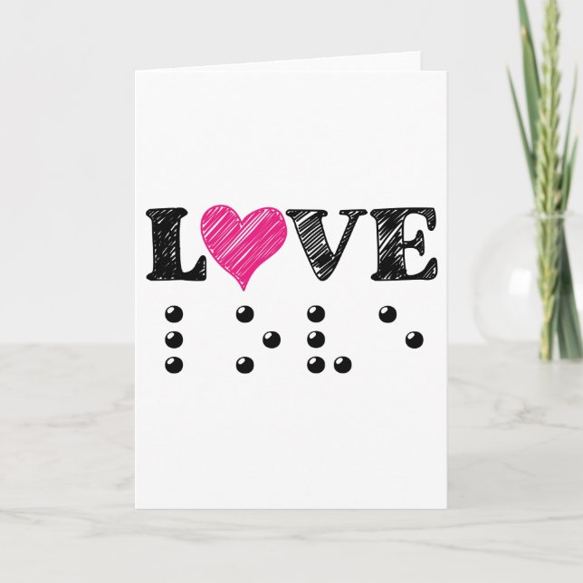 Kärlek är Blind Braille Kort (Framsida)