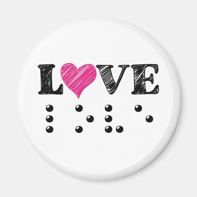 Kärlek är Blind Braille Magnet (Framsidan)