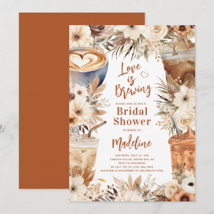 Kärlek är Blommigt Coffee-Möhippan för brinnande k Inbjudningar