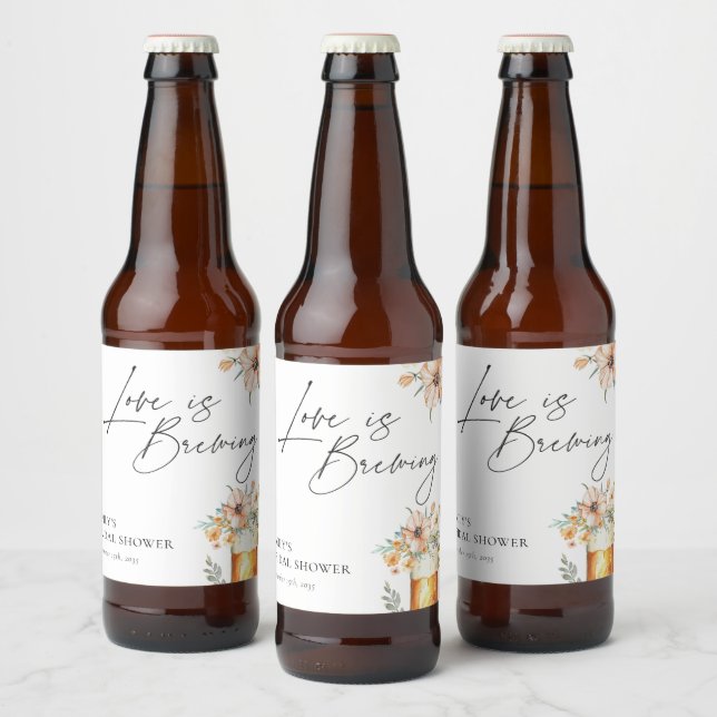 Kärlek är Blommigten Brewing Möhippa Ölflaska Etikett (Flaskor)