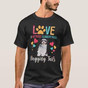 Kärlek är Blöt Noses Slobbery Kisses Wagging Svan T Shirt