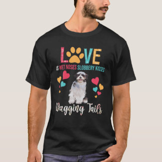 Kärlek är Blöt Noses Slobbery Kisses Wagging Svan  T Shirt