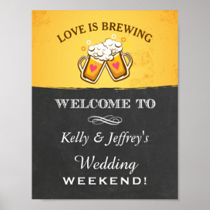 Kärlek är Brewery Bröllop Sign Poster